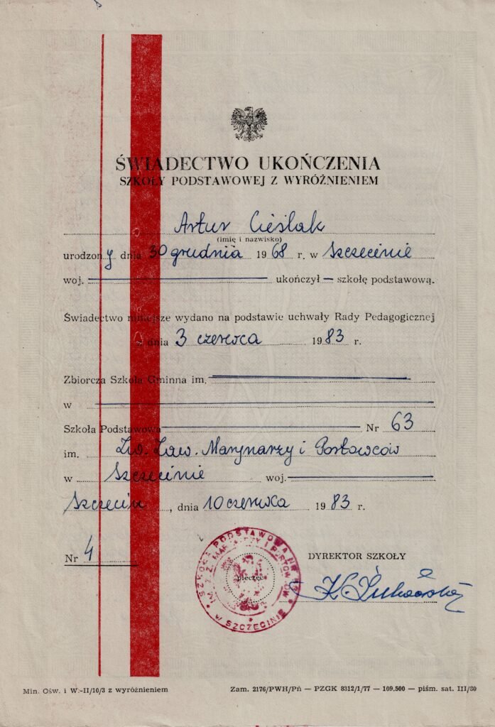 ac świadectwo ukończenia szkoły podstawowej strona 1